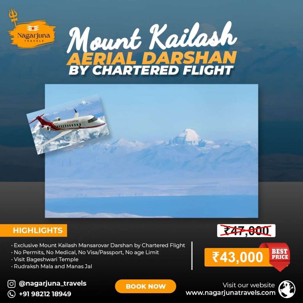 Mount Kailash and Mansarovar Aerial Darshan tour by Chartered Flight